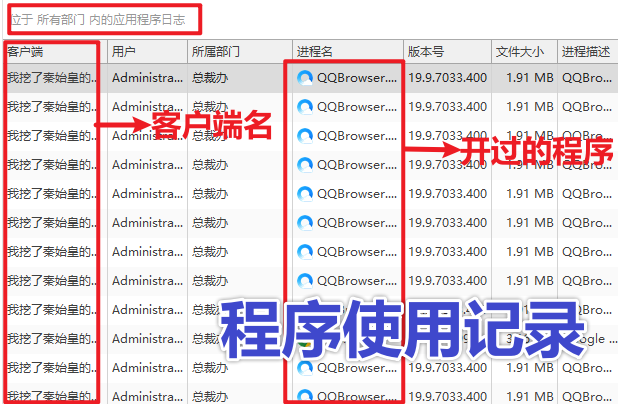 电脑监控方法有哪几种?这五种方法就够你用了丨企业必存(图4) 程序使用记录(小图版).png
