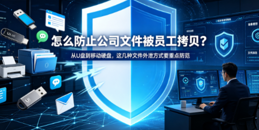 怎么防止公司文件被员工拷贝?从U盘到移动硬盘,这几种文件外泄方式要重点防范(图1) 怎么防止公司文件被员工拷贝?从U盘到移动硬盘,这几种文件外泄方式要重点防范(图1)