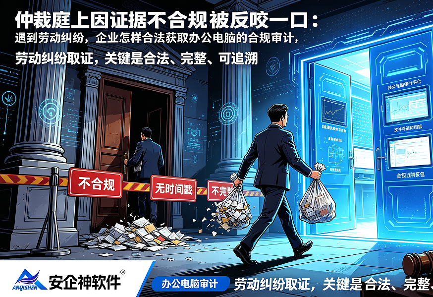仲裁庭上因证据不合规被反咬一口:遇到劳动纠纷,企业怎样合法获取办公电脑的合规审计证据?(图1) 仲裁庭上因证据不合规被反咬一口:遇到劳动纠纷,企业怎样合法获取办公电脑的合规审计证据?(图1)