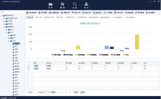 屏幕记录统计