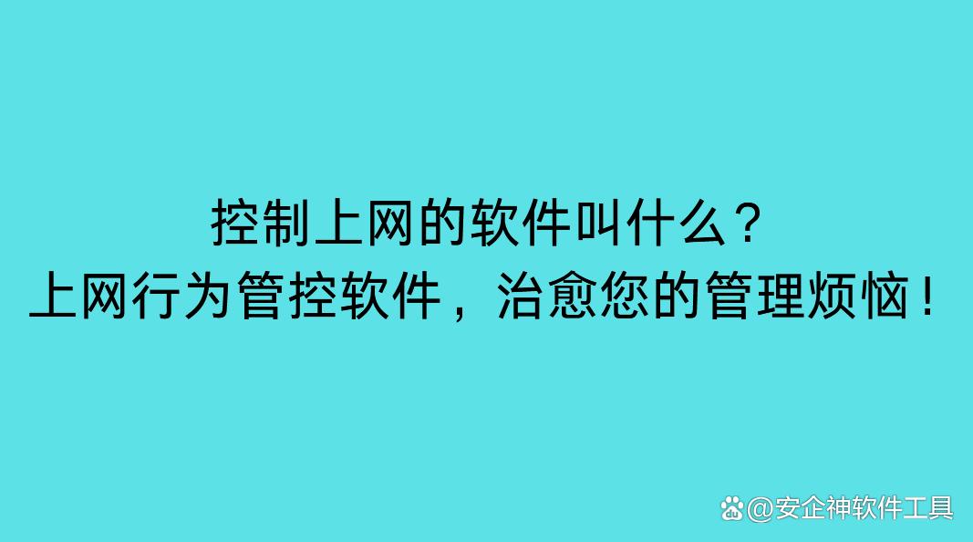 控制上网的软件叫什么？上网行为管控软件，治愈您的管理烦恼！