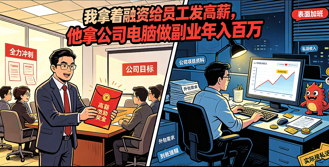我拿着融资给员工发高薪，他拿公司电脑做副业年入百万：老板到底该怎么尽早发现这种隐形吸血？(图1)